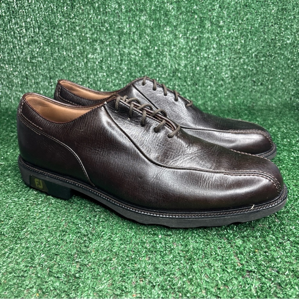 Footjoy Icon Golf Shoes Dark Brown Leather Spikes Mens Size 9 M